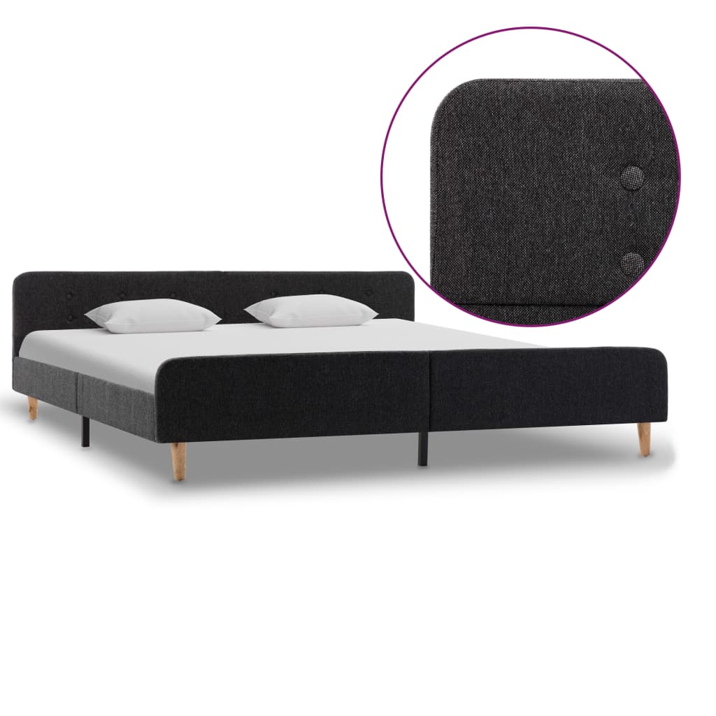 Bedframe jute donkergrijs 180x200 cm