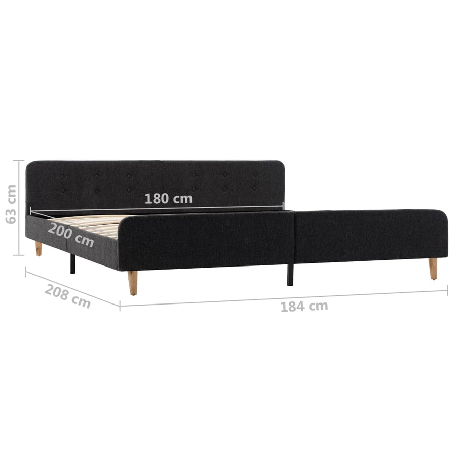 Bedframe jute donkergrijs 180x200 cm