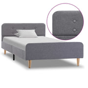 Bedframe stof lichtgrijs 90x200 cm