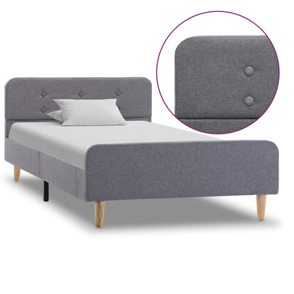 Bedframe Stof 90 x 200 cm Lichtgrijs