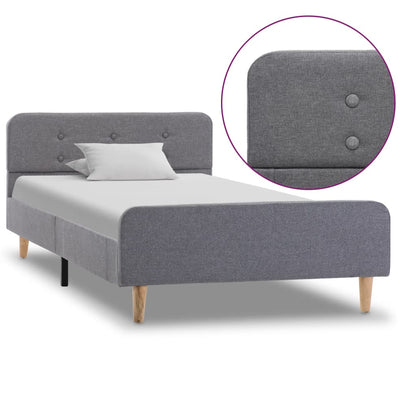 Bedframe Stof Lichtgrijs 100X200 Cm 100 x 200 cm