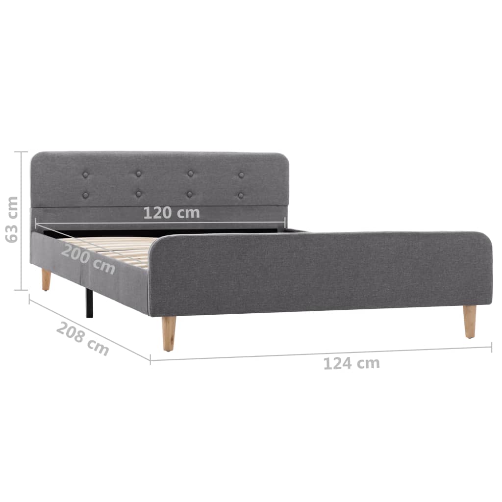 Bedframe Stof Lichtgrijs 120X200 Cm 120 x 200 cm