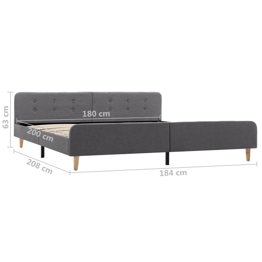 Bedframe Stof Lichtgrijs 180X200 Cm 180 x 200 cm