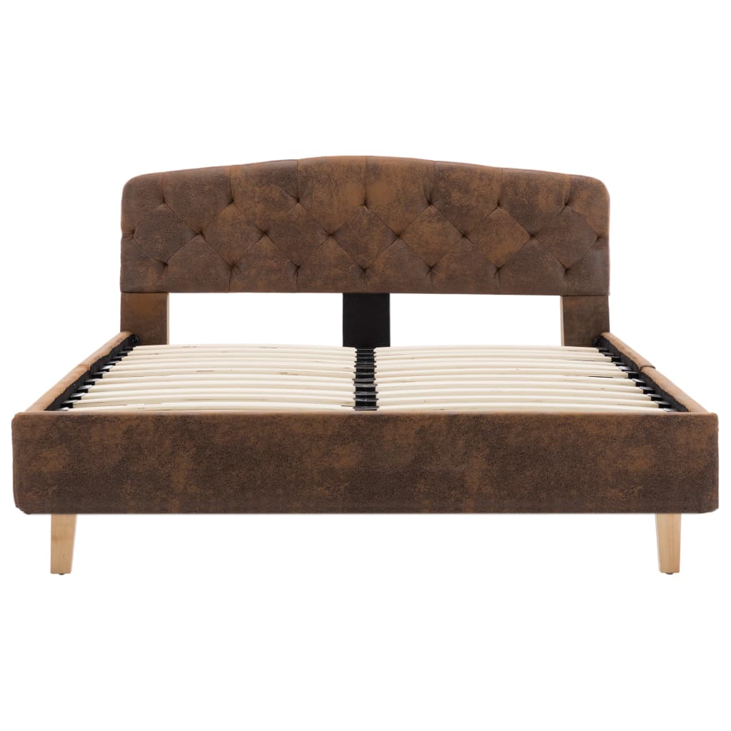 Bedframe kunstsuède bruin 120x200 cm 120 x 200 cm Bruin