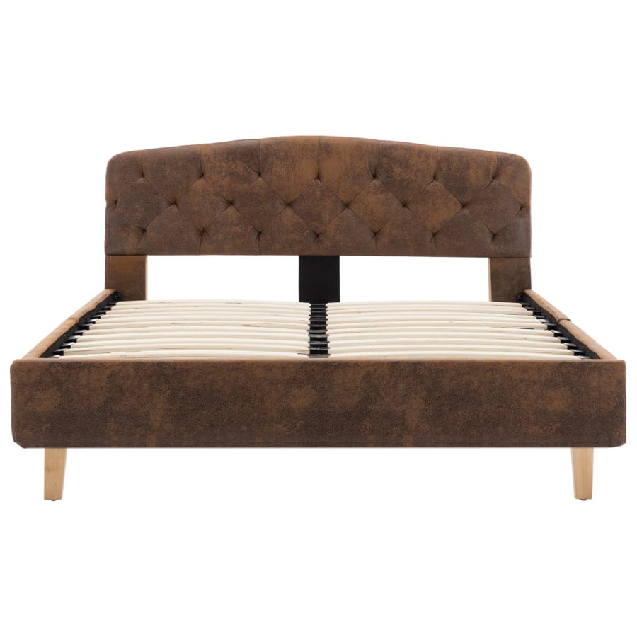 Bedframe kunstsuède bruin 120x200 cm 120 x 200 cm Bruin