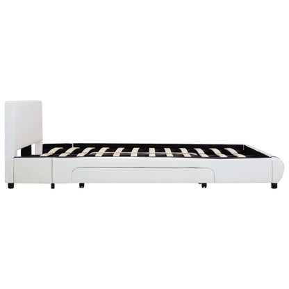 Bedframe Met Lades Kunstleer Wit 140X200 Cm 140 x 200 cm