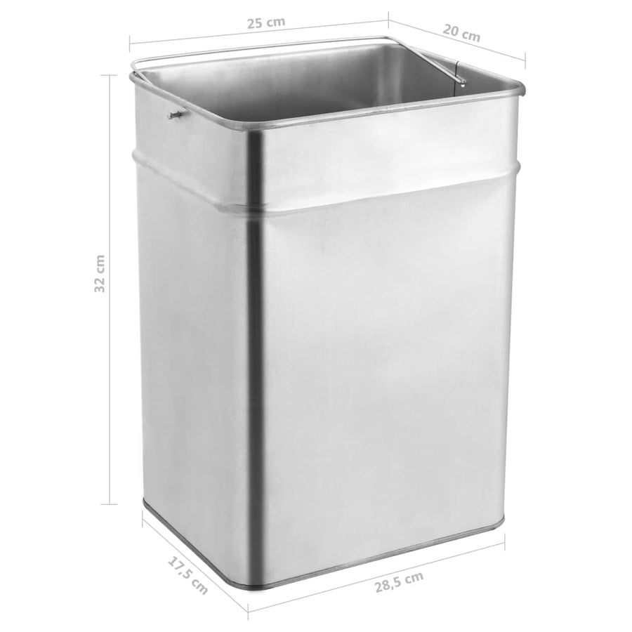 Asbak/Prullenbak Hotel Roestvrij Staal 45 l Zilver