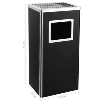 Asbak/Prullenbak Hotel Staal 45 l Zwart