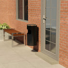Ash bin/waste bin 26 L steel black
