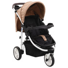 Kinderwagen Met 3 Wielen Taupe En Zwart