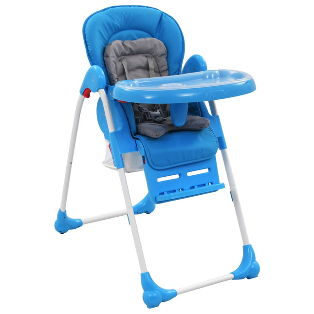 Kinderstoel Hoog En Grijs Blauw