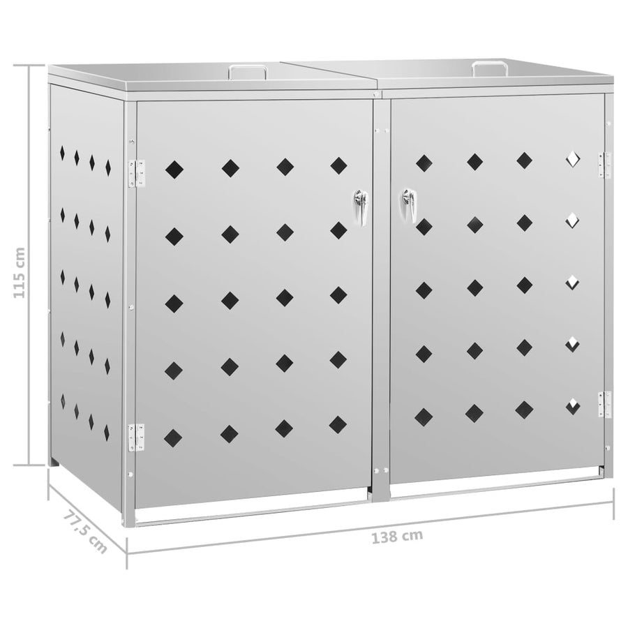 Containerberging Dubbel 240 L Roestvrij Staal 2 containers