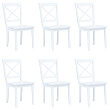 Eetkamerstoelen Massief Rubberwood 6 Wit