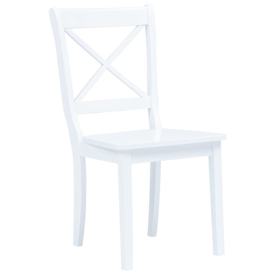 Eetkamerstoelen Massief Rubberwood 6 Wit