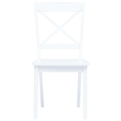 Eetkamerstoelen Massief Rubberwood 6 Wit