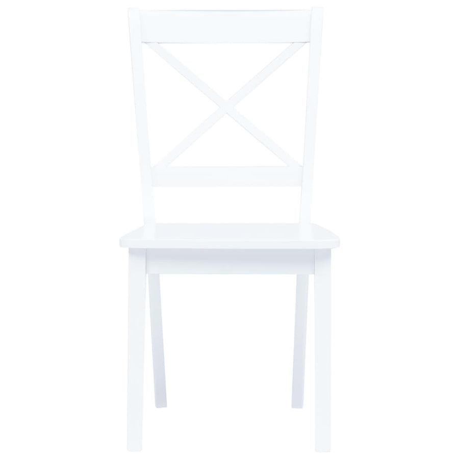 Eetkamerstoelen Massief Rubberwood 6 Wit