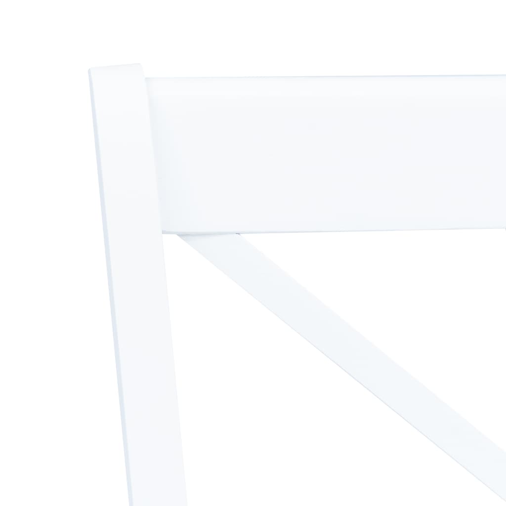 Eetkamerstoelen Massief Rubberwood 6 Wit