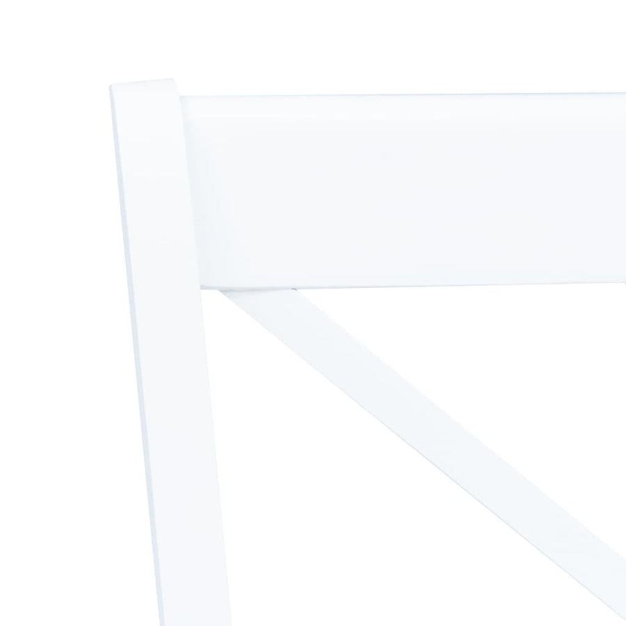 Eetkamerstoelen Massief Rubberwood 6 Wit