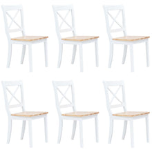 Eetkamerstoelen Massief Rubberwood Wit En Naturel 6 white and natural
