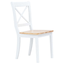 Eetkamerstoelen Massief Rubberwood Wit En Naturel 6 white and natural