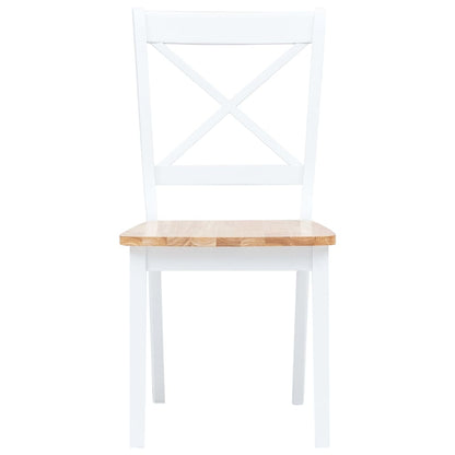 Eetkamerstoelen Massief Rubberwood Wit En Naturel 6 white and natural
