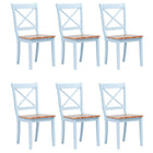 Dining Chairs 6 Pcs Solid Rubberwood Grey And Natural 6