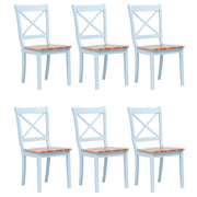Eetkamerstoelen 6 stuks massief rubberwood grijs naturel