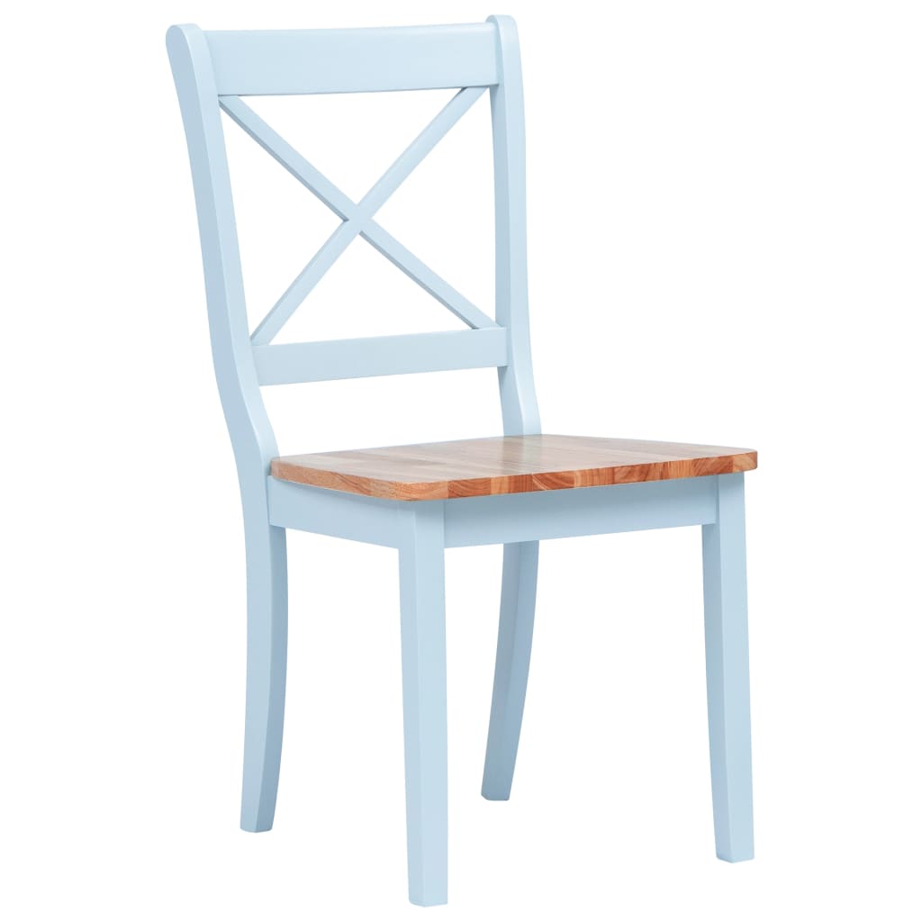 Eetkamerstoelen 6 St Massief Rubberwood Grijs En Naturel 6
