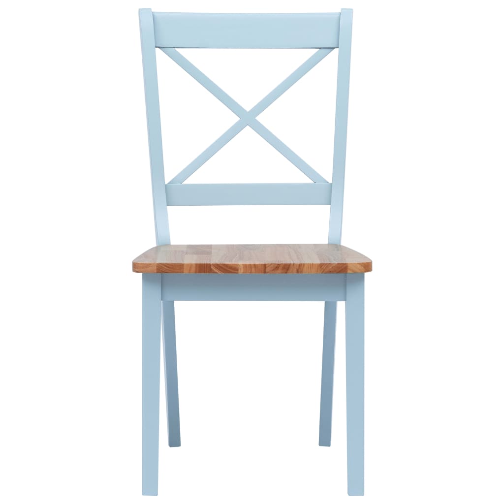 Eetkamerstoelen 6 St Massief Rubberwood Grijs En Naturel 6