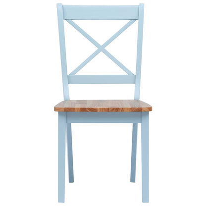 Eetkamerstoelen 6 St Massief Rubberwood Grijs En Naturel 6