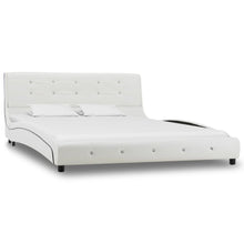 Bed Met Traagschuim Matras Kunstleer 140 x 200 cm Wit