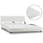 Bed Met Matras Kunstleer 140 x 200 cm Wit