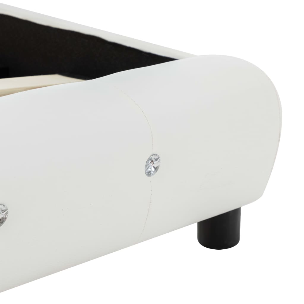 Bed Met Matras Kunstleer 140 x 200 cm Wit