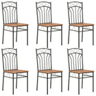 Eetkamerstoelen 6 st MDF bruin 40x48x86 cm