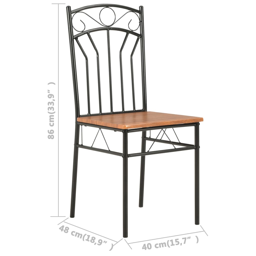 Eetkamerstoelen Mdf Bruin 4