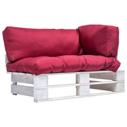 Garden bench With Red Cushions Pallet Pine White and red