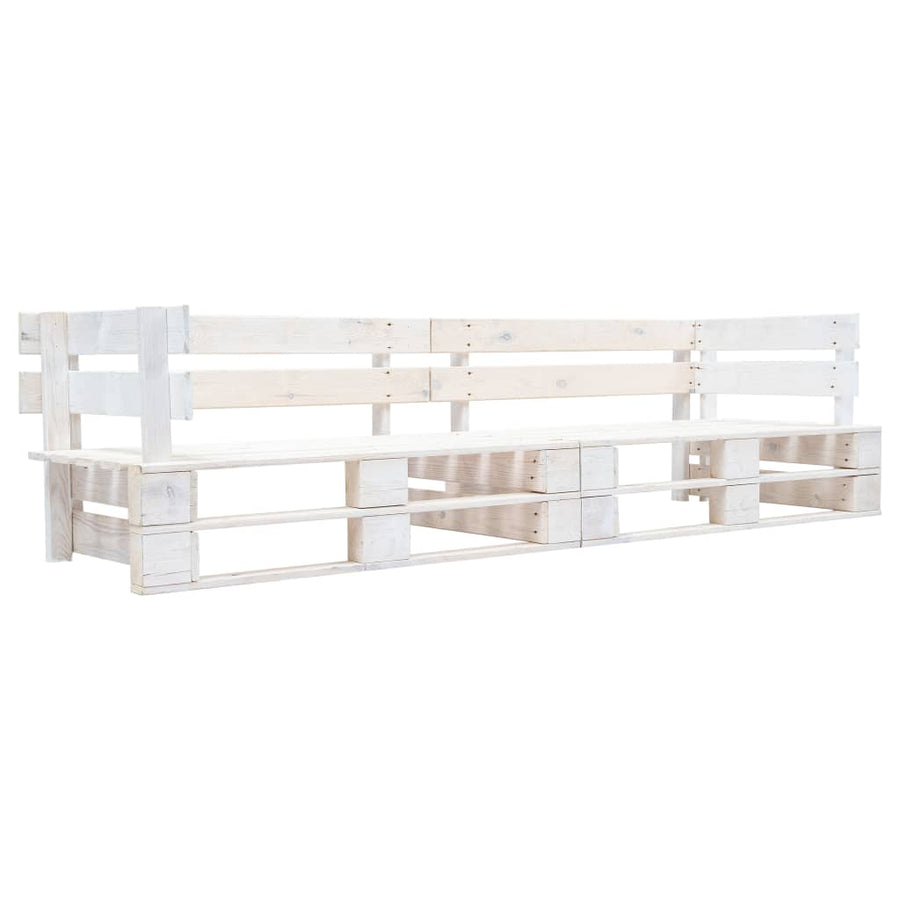Tuinbank 2-Zits Pallet Hout Wit