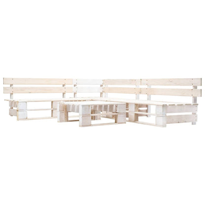 -Delige Loungeset Pallet Hout Wit