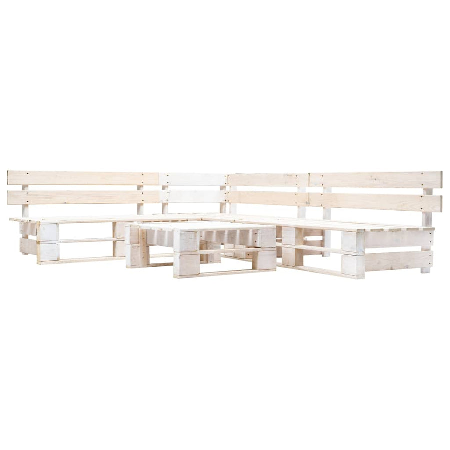 4-Delige Loungeset Pallet Hout Zwart