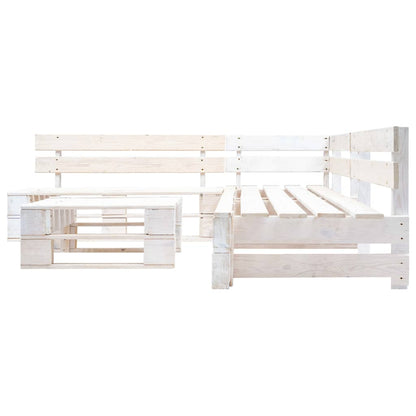-Delige Loungeset Pallet Hout Wit