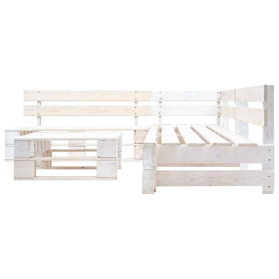 -Delige Loungeset Pallet Hout Wit
