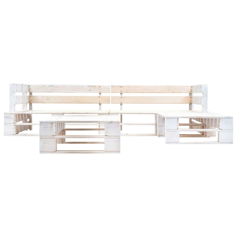 -Delige Loungeset Pallet Hout Wit
