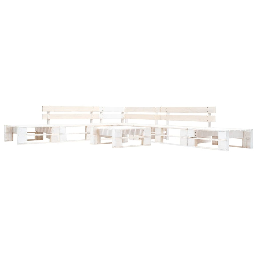 -Delige Loungeset Pallet Hout Wit
