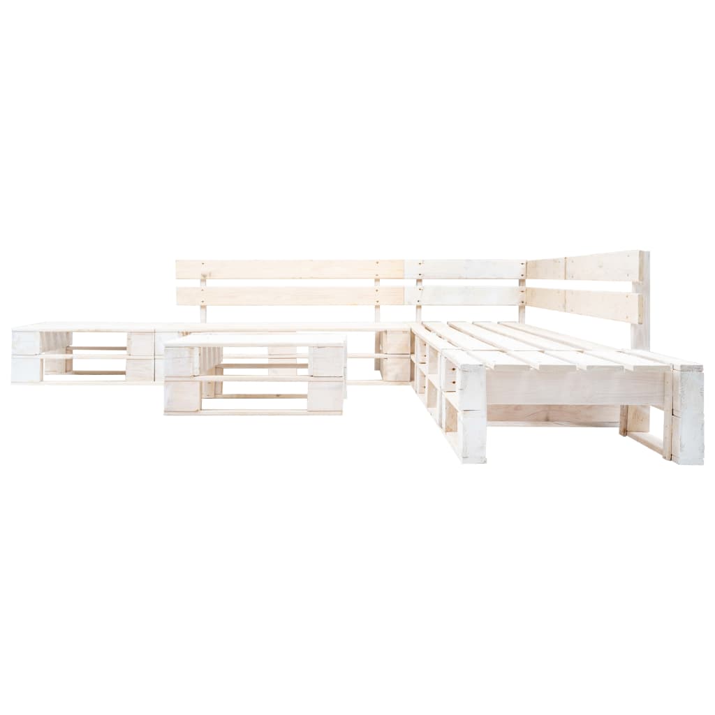 -Delige Loungeset Pallet Hout Wit