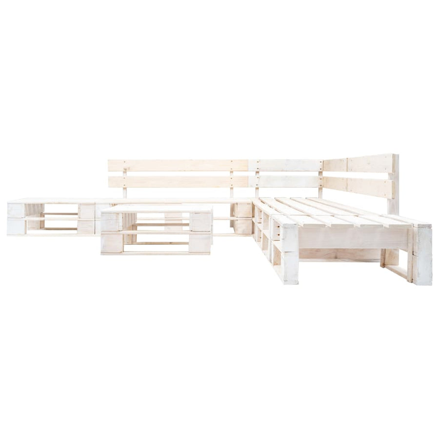 -Delige Loungeset Pallet Hout Wit