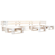 Loungeset 6-delig grenenhout wit 330x126x55 cm