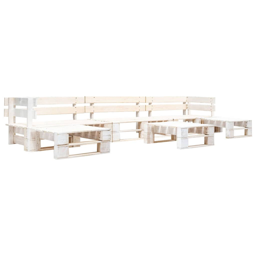 6-Delige Loungeset Pallet Hout Wit