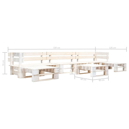 6-Delige Loungeset Pallet Hout Wit