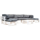 Loungeset pallet wit met grijze kussens