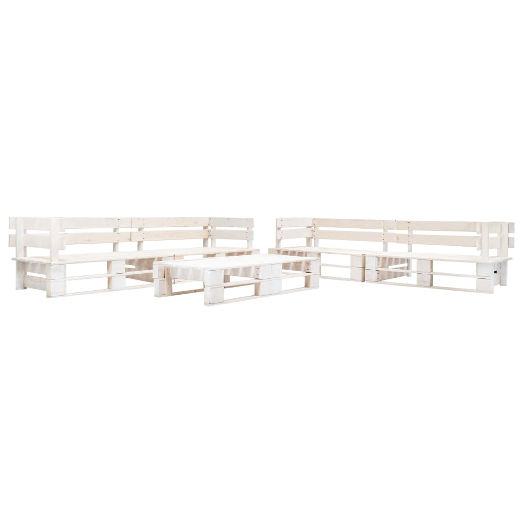 -Delige Loungeset Pallet Hout Wit
